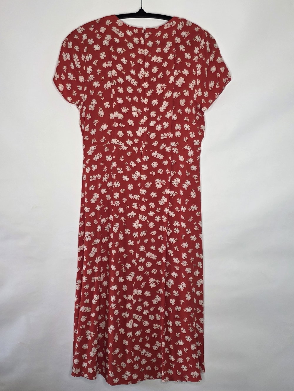 Madewell Hibiscus Print Button Wrap Midi Dress Size 6 Floral Viscose Summer - Picture 5 of 13